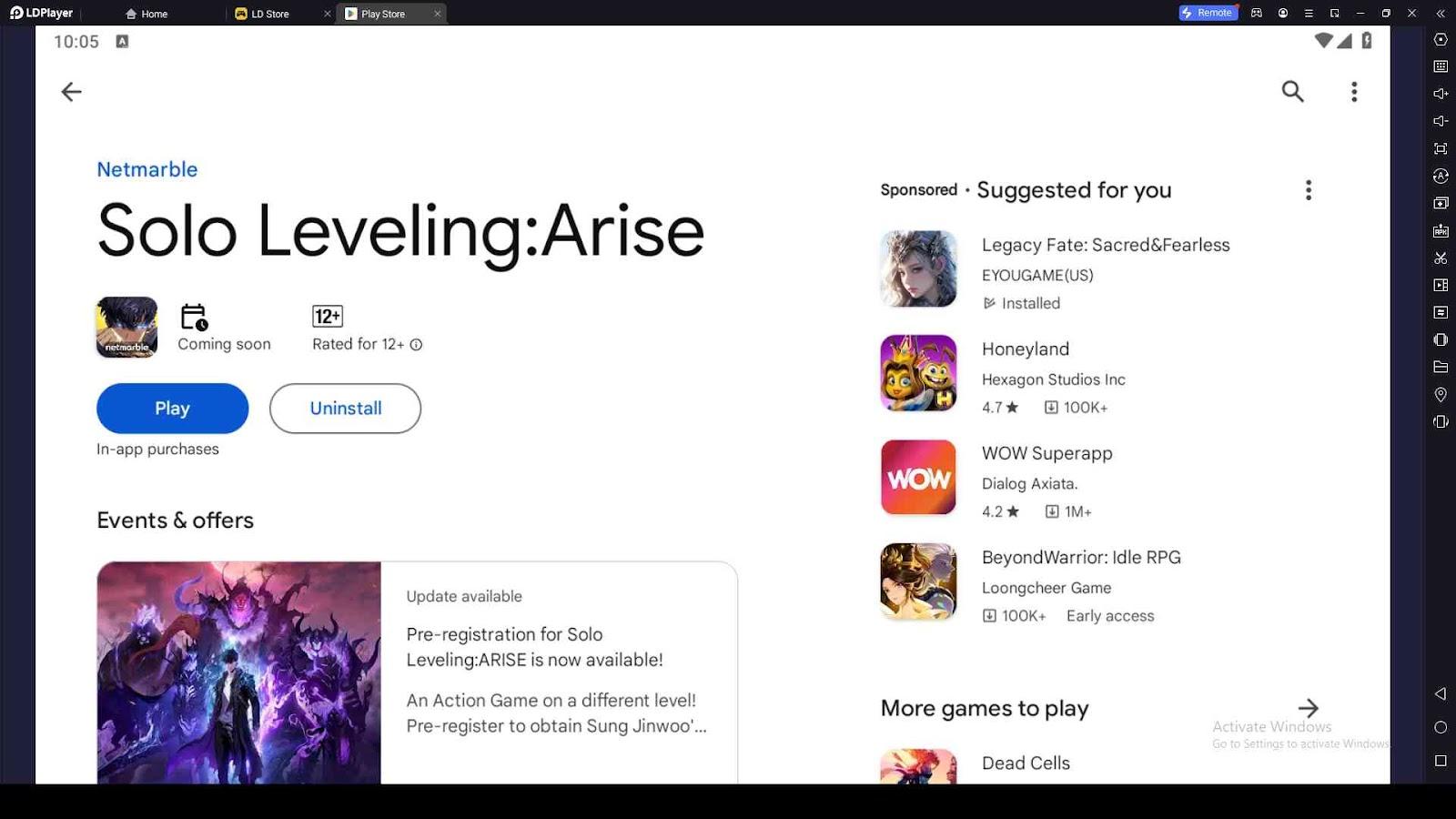 Playing Solo Leveling: ARISE on PC with LDPlayer