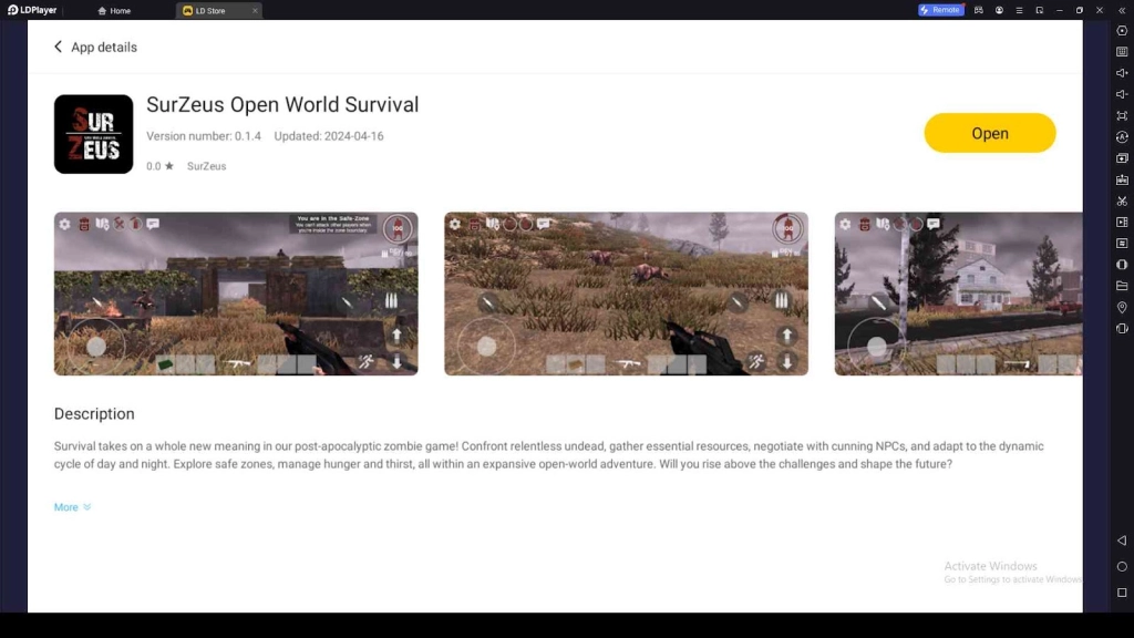 Playing SurZeus Open World Survival on PC with LDPlayer