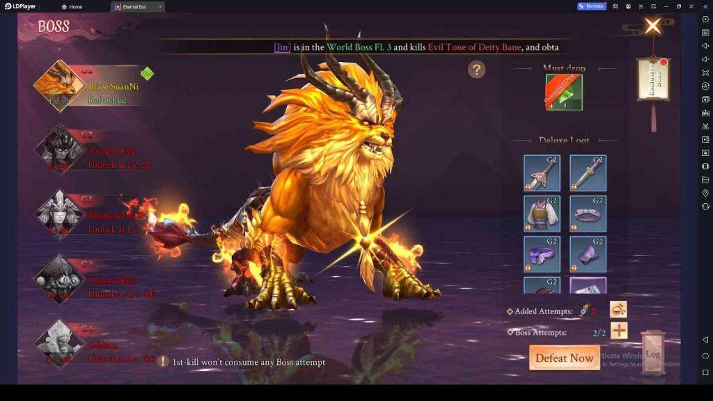 Challenge Bosses in Eternal Era: Light and Dark 