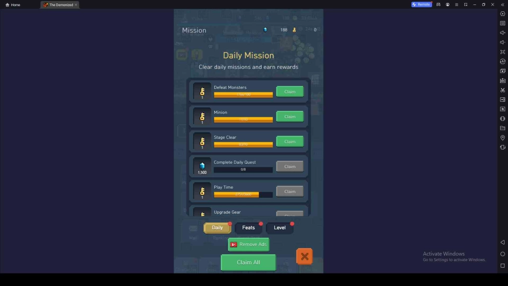 How to Obtain More Blue Gems in The Demonized: Idle RPG