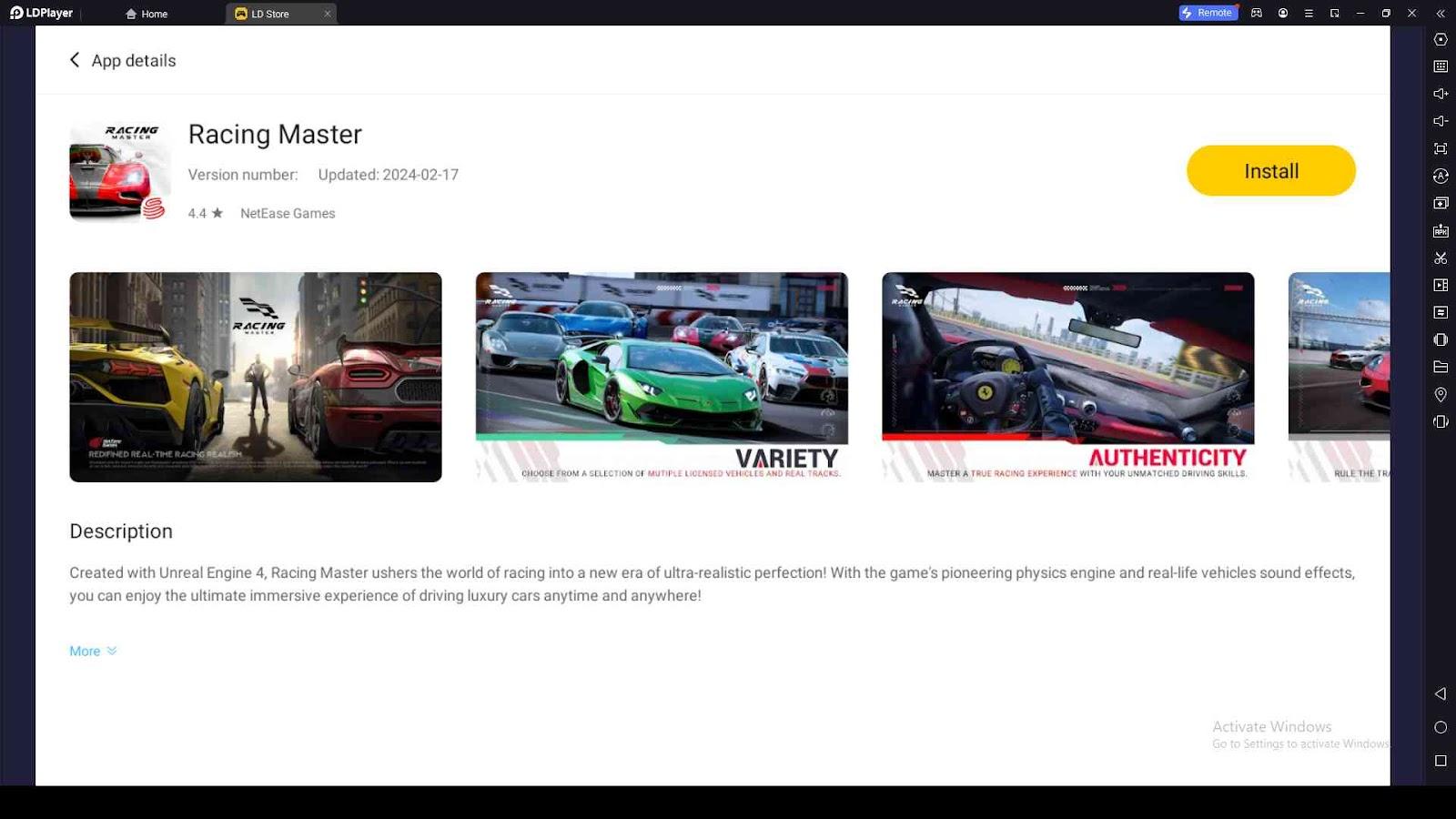 Playing Racing Master on PC with LDPlayer