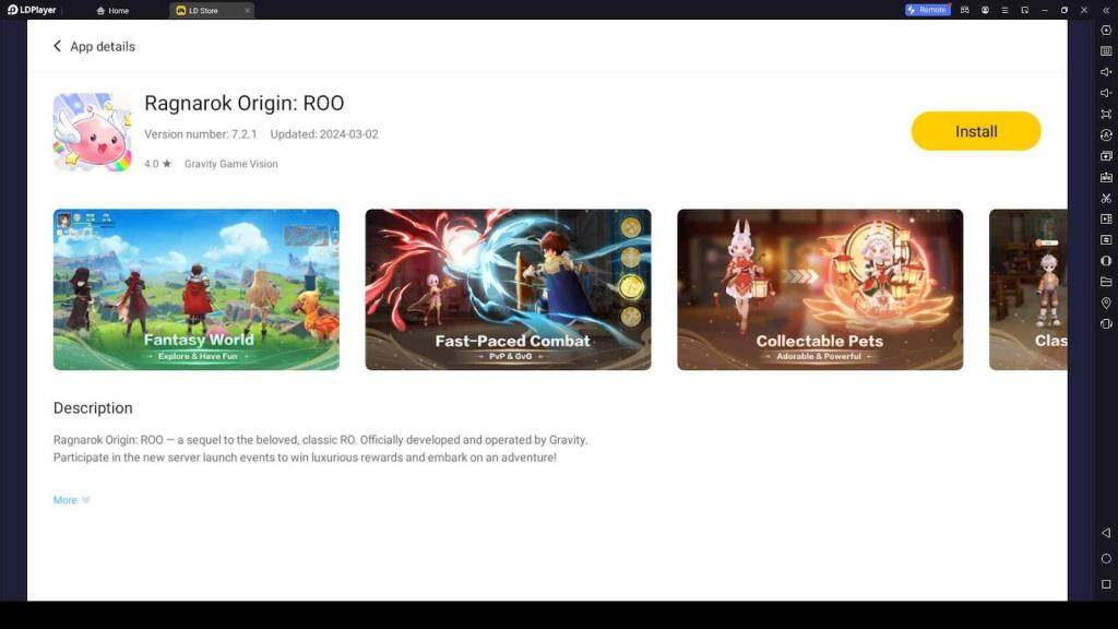 Playing Ragnarok Origin: ROO on PC with LDPlayer
