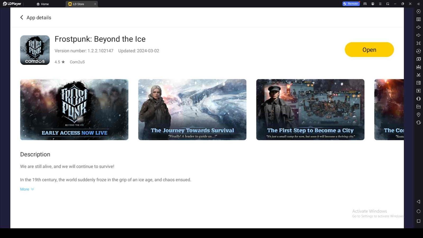 Playing Frostpunk: Beyond the Ice on PC with LDPlayer