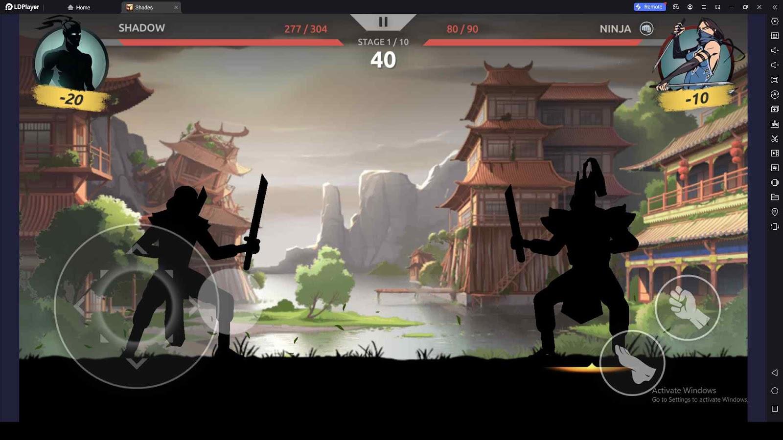 Shades: Shadow Fight Roguelike Controls