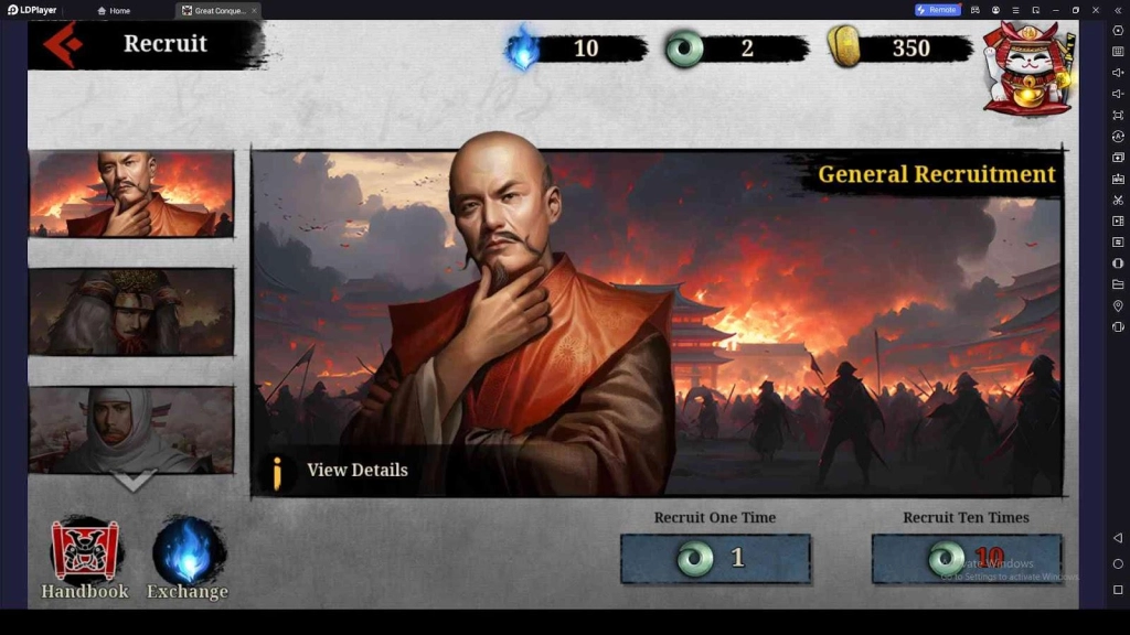 Recruit Top-Tier Generals in Great Conqueror 2: Shogun Gameplay