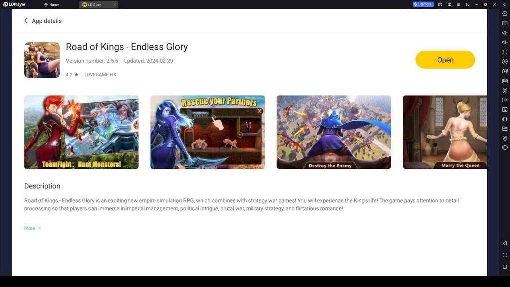 Playing Road of Kings - Endless Glory on PC with LDPlayer