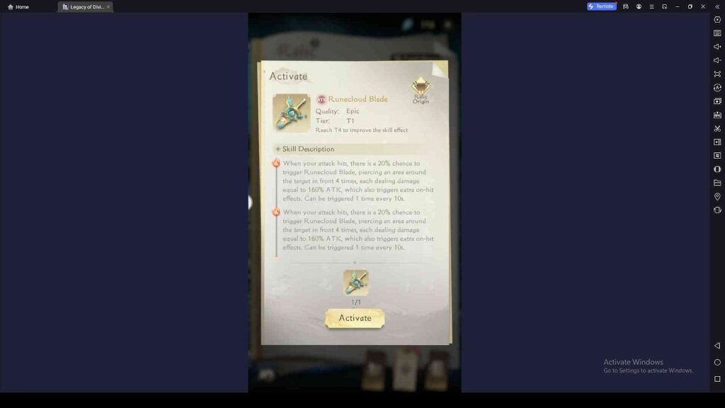 Activate Relics for Amazing Bonuses in Legacy of Divinity