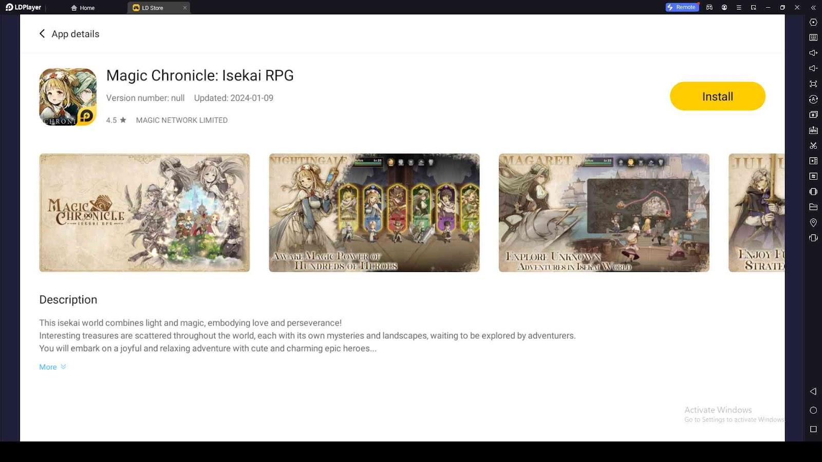 Playing Magic Chronicle: Isekai RPG on PC with LDPlayer