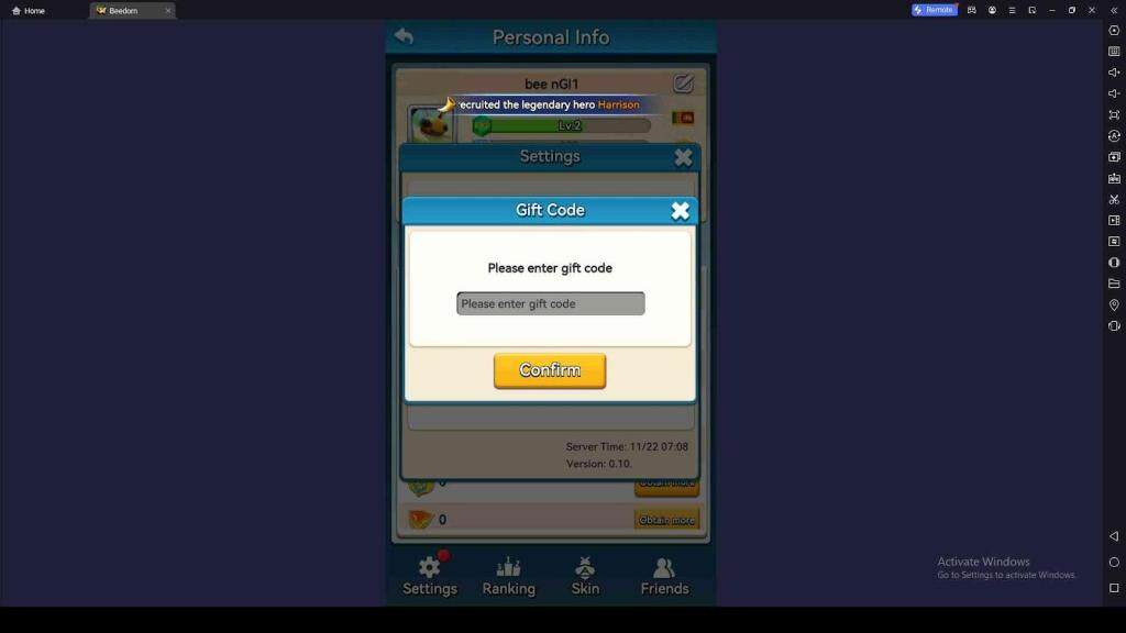 Redeeming Process for the Codes in Beedom Casual Strategy Game