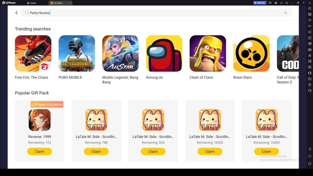 Playing Party Heroes on LDPlayer