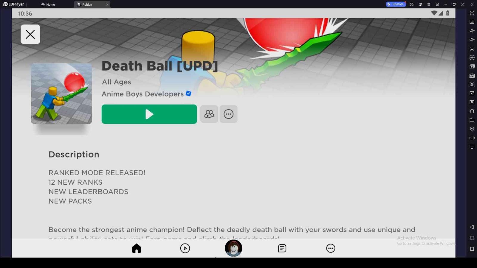Playing Roblox Death Ball on LDPlayer