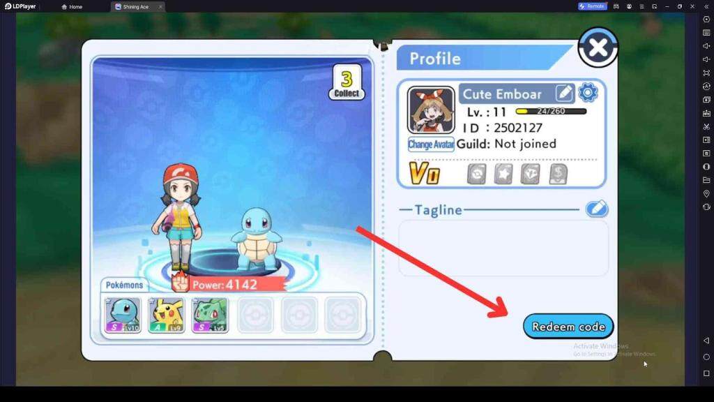 Redeeming Process for Shining Ace Redeem Codes