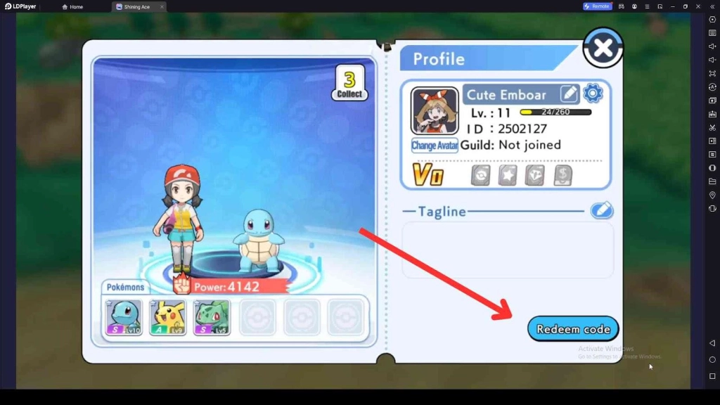 Redeeming Process for Shining Ace Redeem Codes