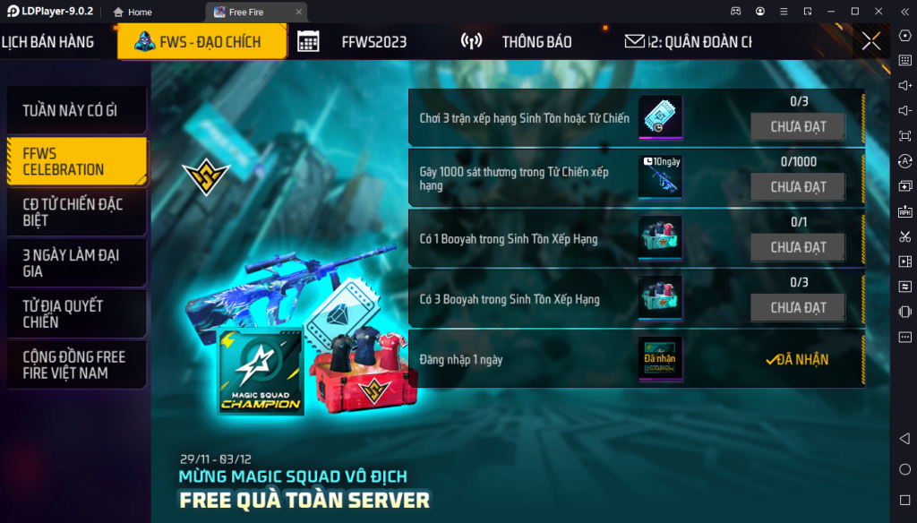 FreeFire: Nhận Skin Súng Vip AUG Thần Điểu, M82B Bóng Tối và Vé Quay May Mắn