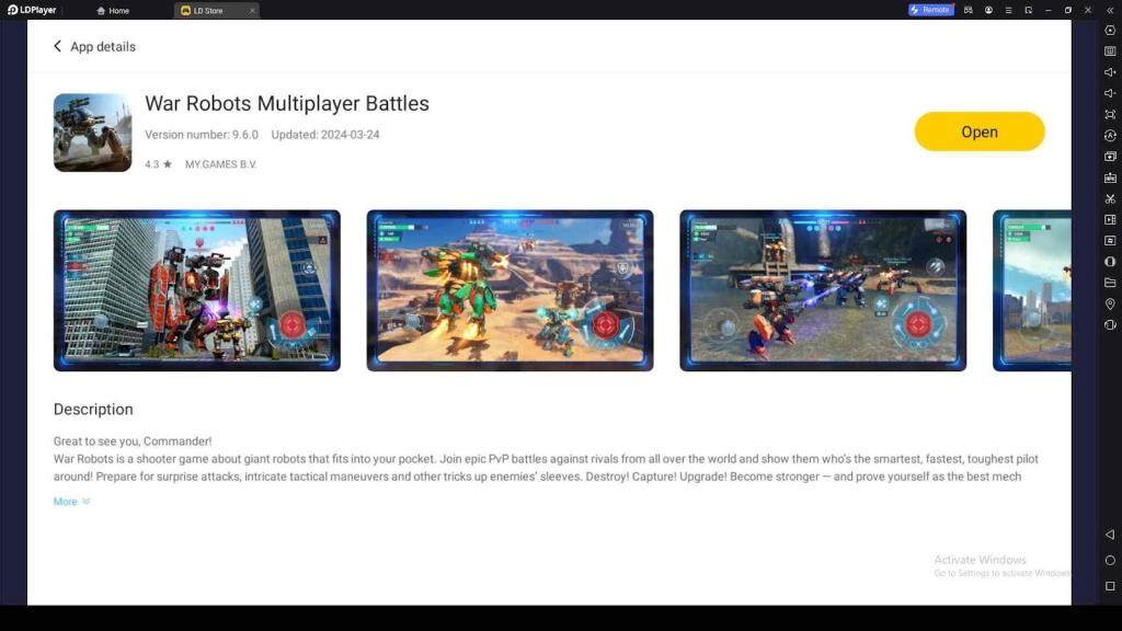 Playing War Robots Multiplayer Battles on PC with LDPlayer 