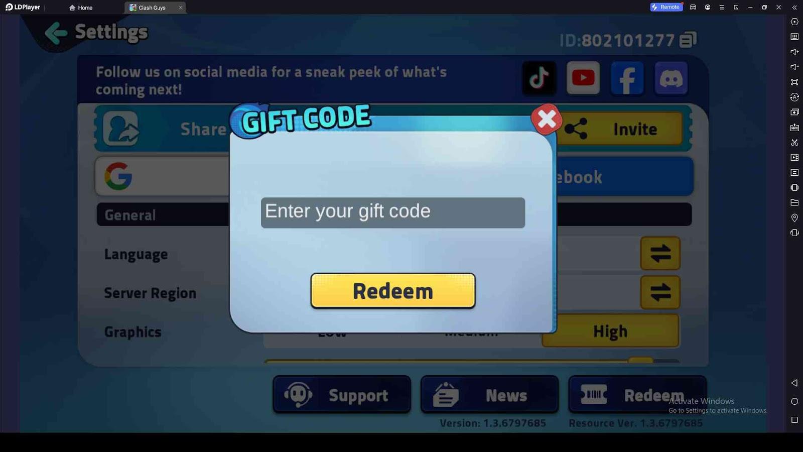 Redeeming Process for the Codes in Clash Guys: Hit the Ball