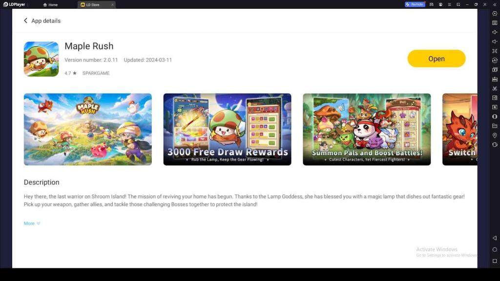 Playing Maple Rush on PC with LDPlayer
