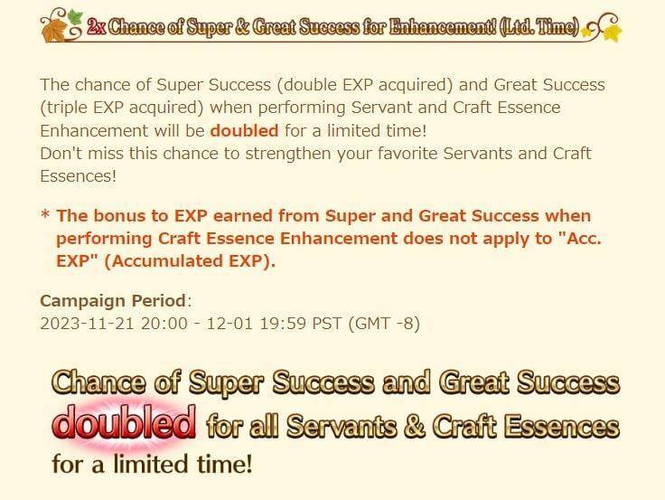 Fate/Grand Order Thanksgiving Celebration Campaign Rewards Guide