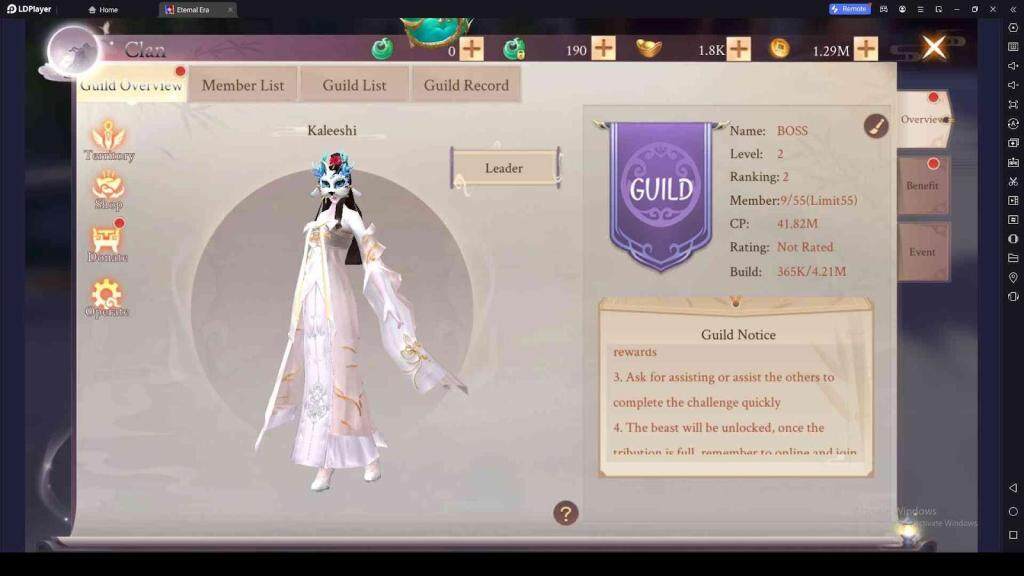 Guild System in Eternal Era: Light and Dark