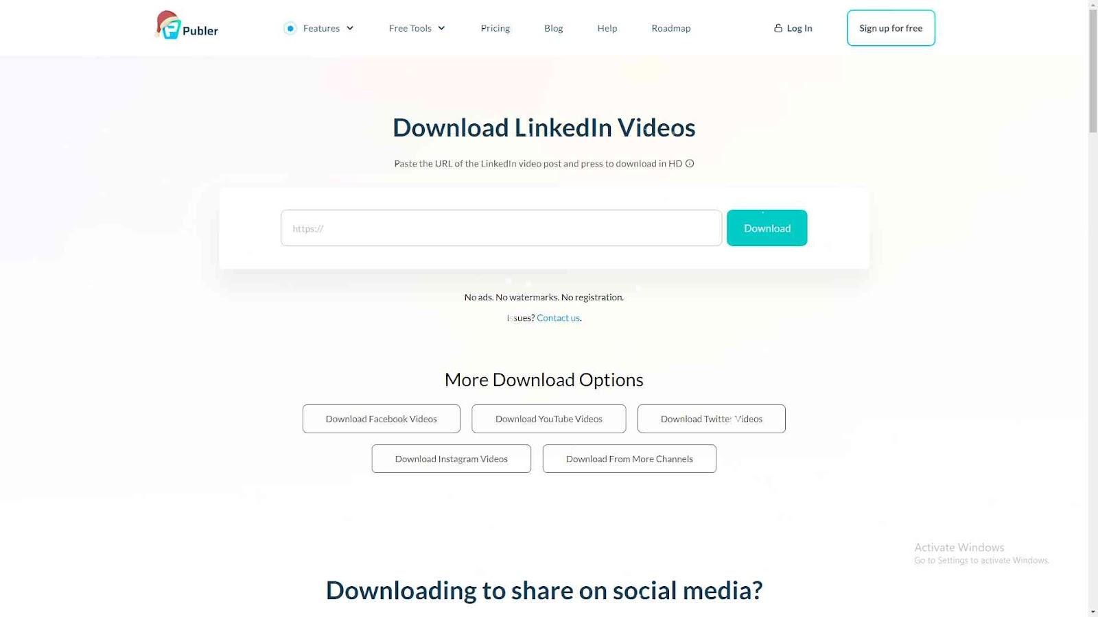 Publer's Download LinkedIn Video