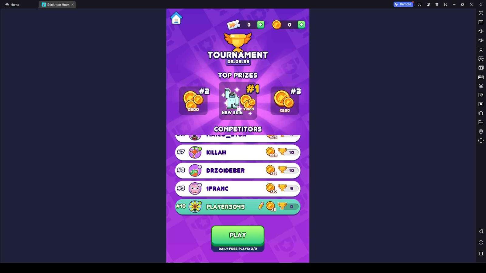 Play Tournaments for Top Prizes