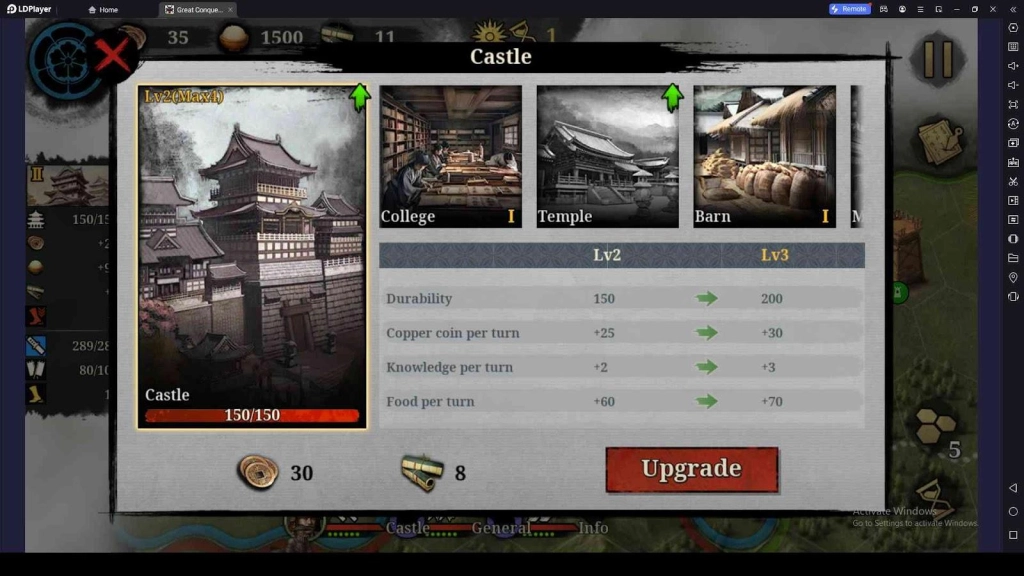 Upgrade the Castle