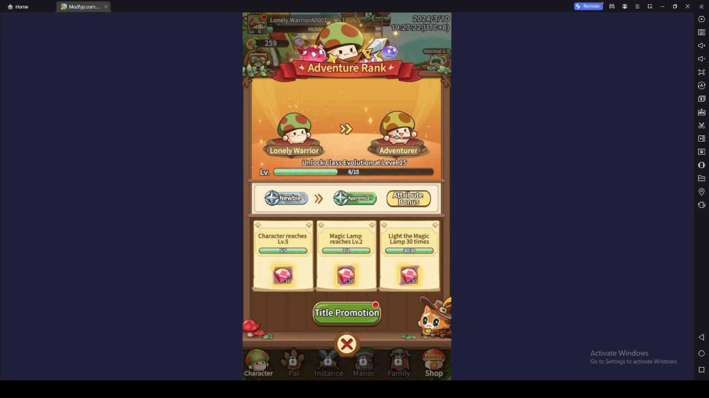 Title Promotion in Maple Rush