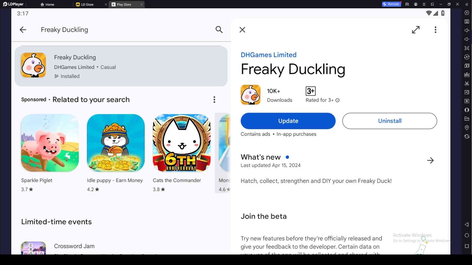 Playing Freaky Duckling on PC with LDPlayer