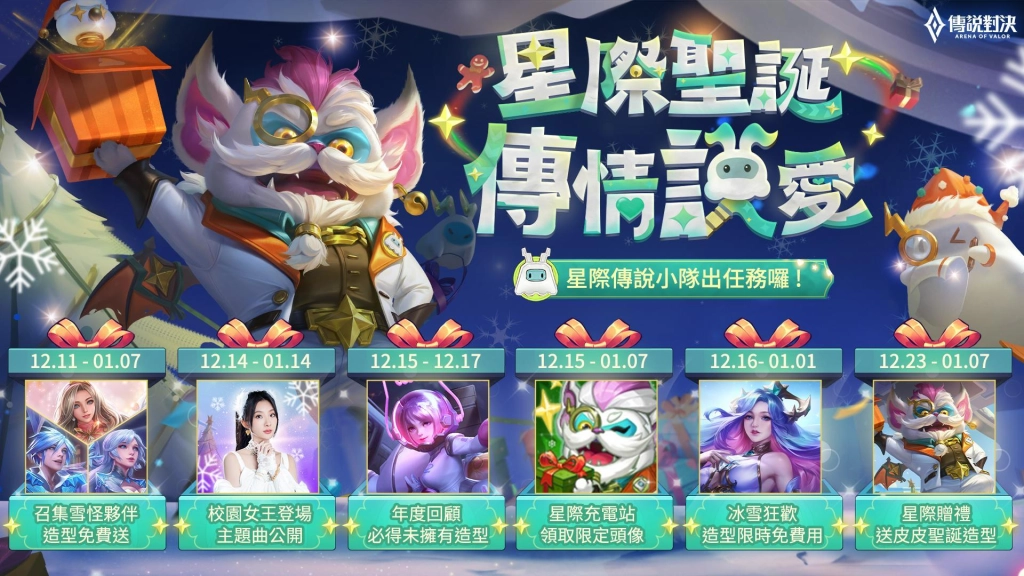 「想和你不只看五月的晚霞」《Garena 傳說對決》冰雪節開跑 迎接冰雪聖誕 完成指定活動即可獲得全新造型 「皮皮 聖誕傳奇」