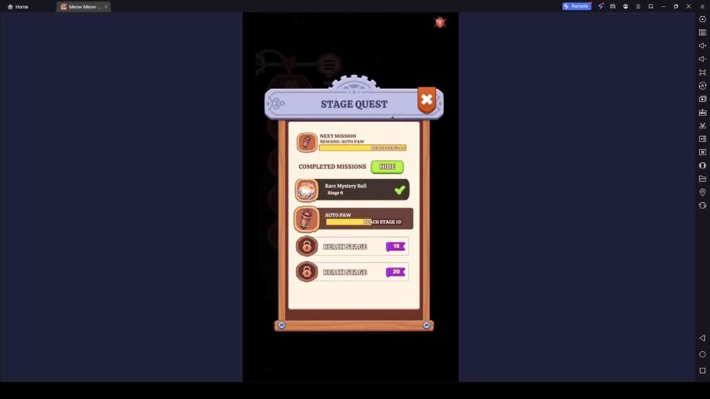 Complete Tasks in Meow Meow Warriors