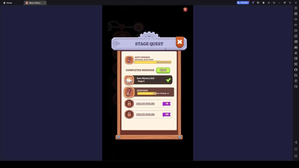 Complete Tasks in Meow Meow Warriors