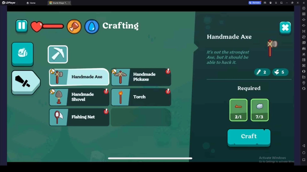 Craft Items in Dumb Ways to Survive 