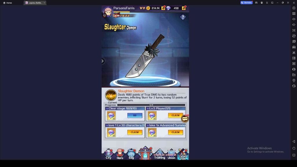 Activate Cursed Tools