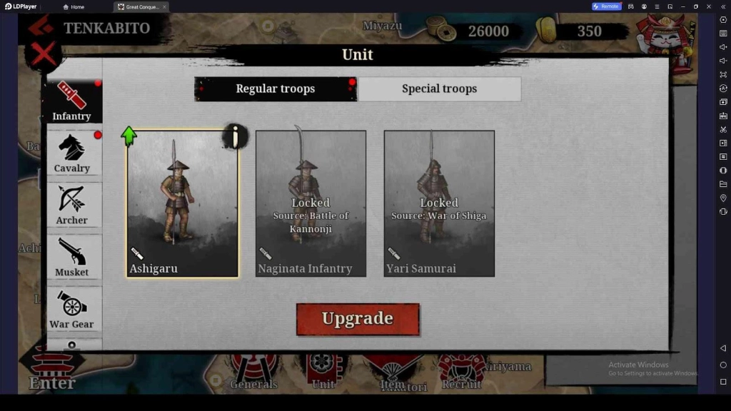 Upgrade the Units