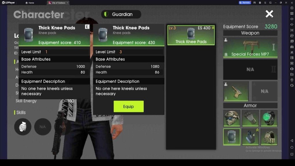 Equip the Best Armor and Gear Items