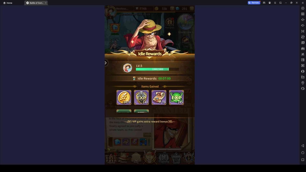 Idle Rewards Are Available in Battle of Demonland 