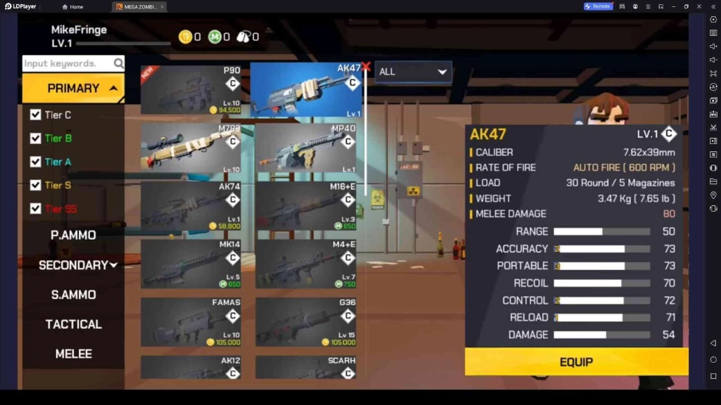 Be Picky When Selecting Weapons in Mega Zombie M