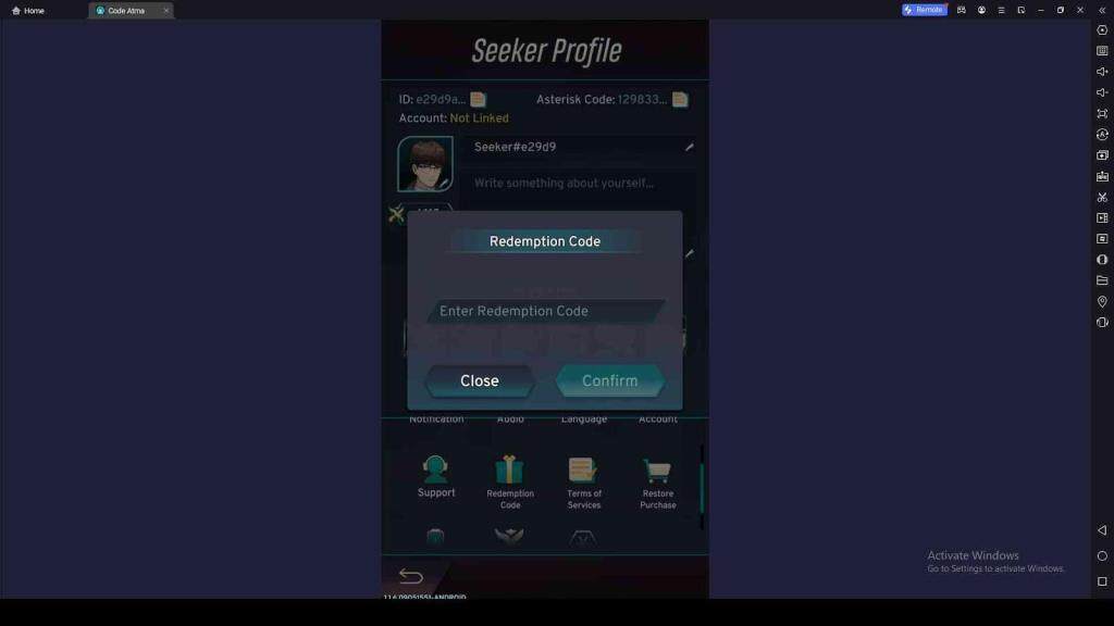 How to Redeem Codes in Code Atma