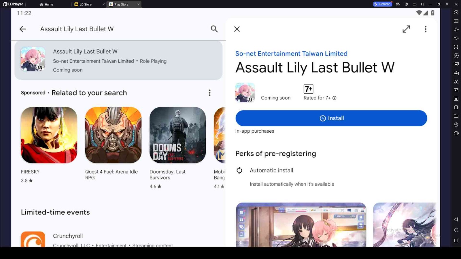 Playing Assault Lily Last Bullet W on PC with LDPlayer