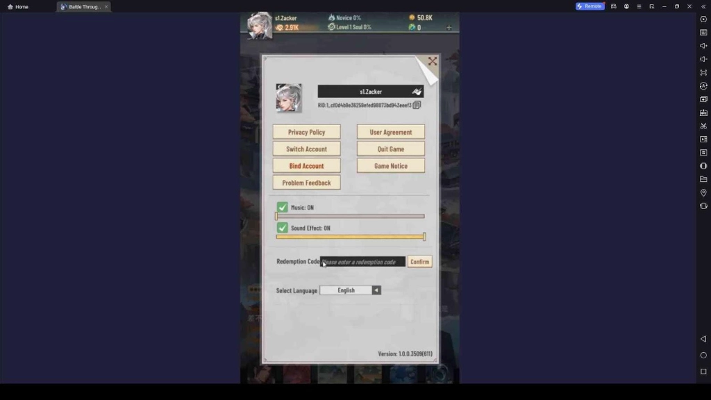 Redeeming Process for Codes in Battle Through the Heavens
