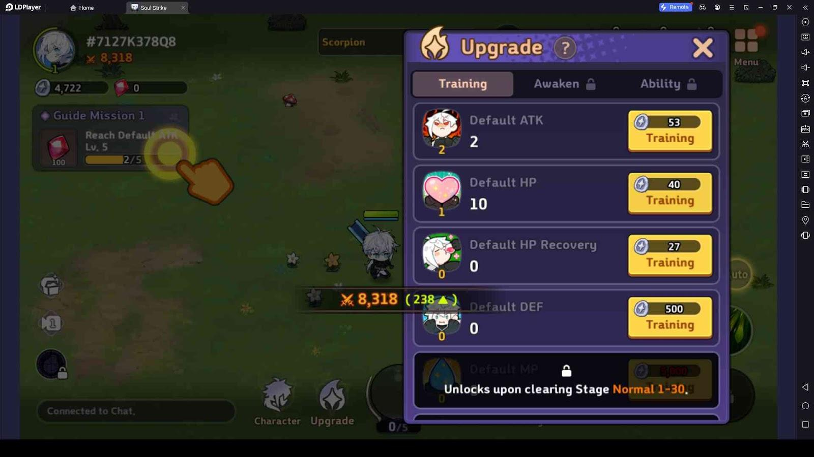 Upgrade Attributes of Your Character