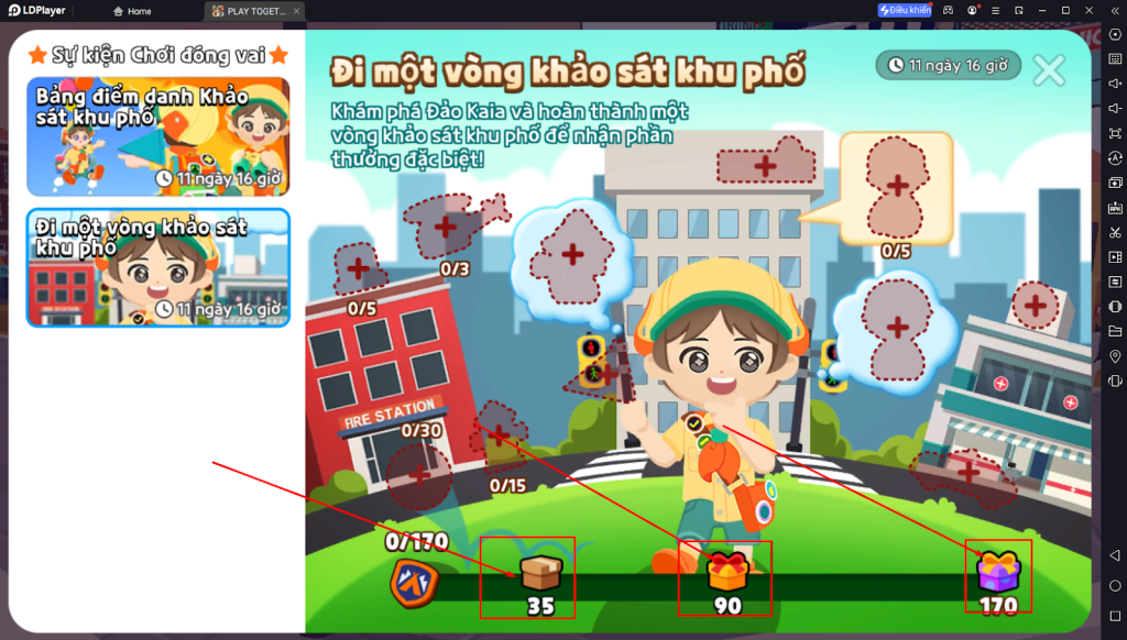 PLAY TOGETHER VNG - HƯỚNG DẪN TẤT CẢ NHIỆM VỤ SỰ KIỆN ĐI 1 VÒNG KHẢO SÁT KHU PHỐ