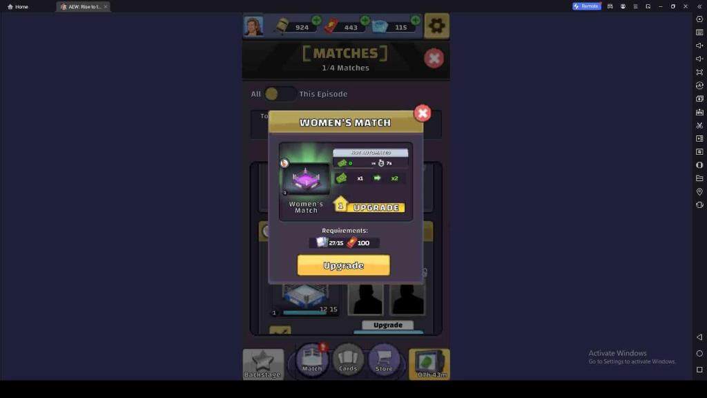Upgrade Matches to Earn More Cash