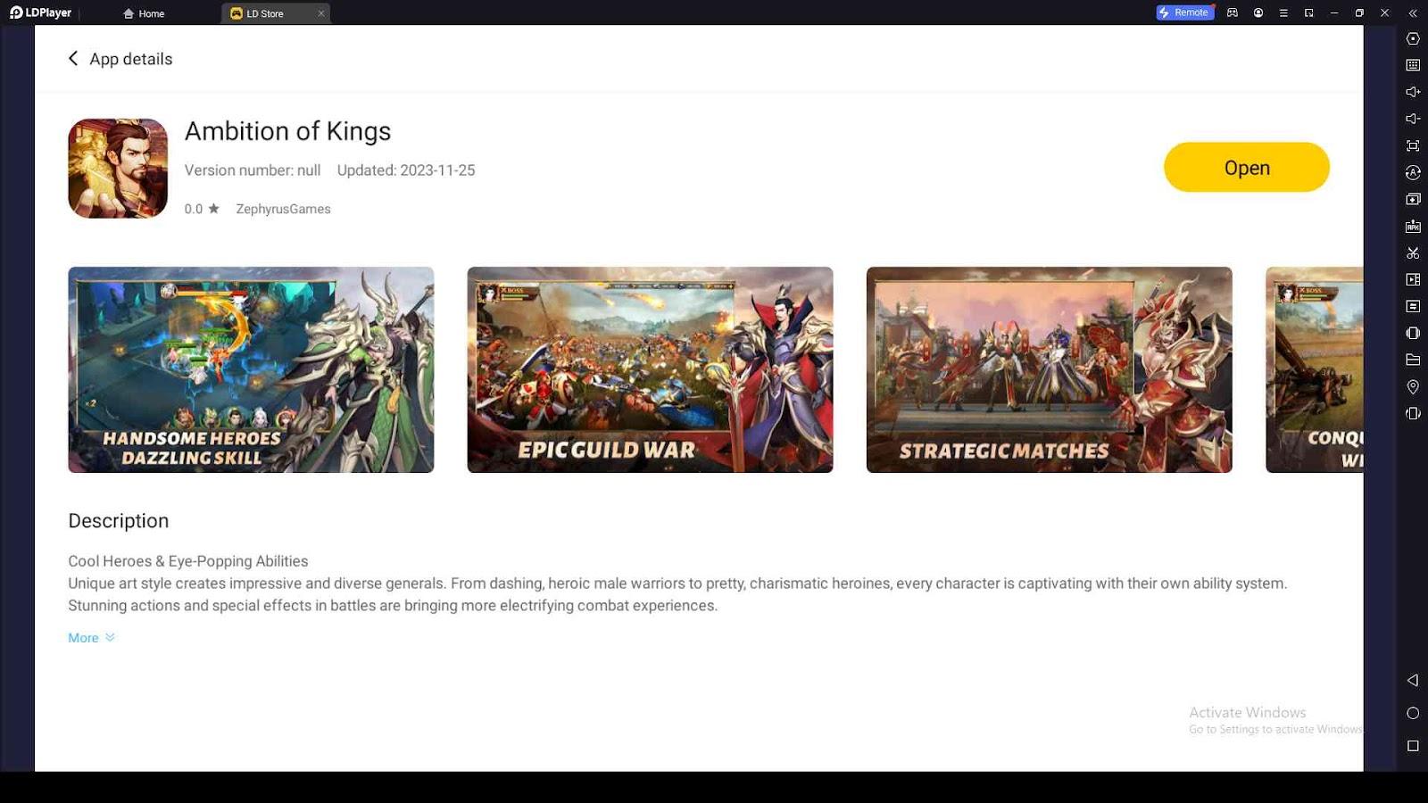 Playing Ambition of Kings with Immersive Gaming Experience from LDPlayer