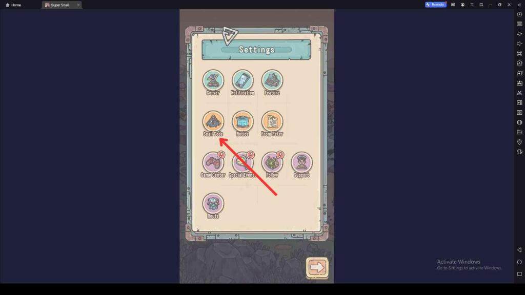 Redeeming Process for the Codes in Super Snail