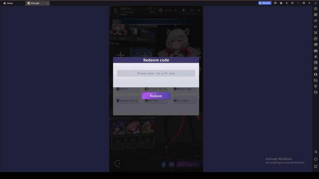 Redeeming Your Codes in Edenight Idle RPG