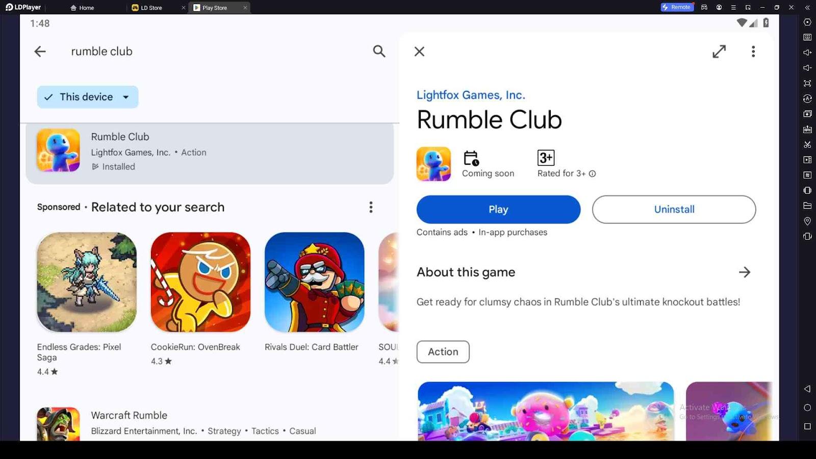 Playing Rumble Club on PC with LDPlayer