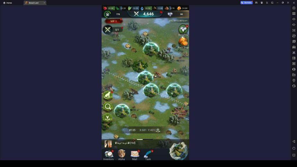 The World Map in Beast Lord: The New Land