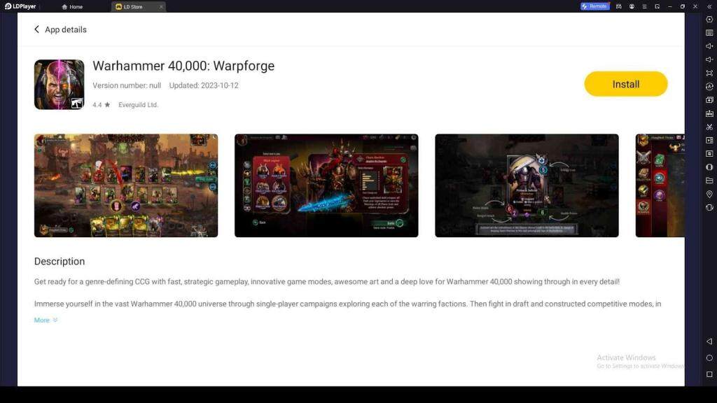 Playing Warpforge on PC with LDPlayer