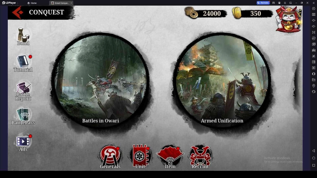 Game Modes to Complete in Great Conqueror 2: Shogun